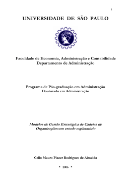 Modelos de gestão estratégica de cadeias de organizações: um