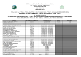 (Prova Objetiva) e Convoca&ccedil;&atilde;o para 3&ordf; Etapa