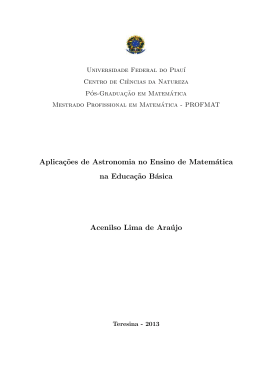 Aplica&ccedil;&tilde;oes de Astronomia no Ensino de Matem&aacute;tica na