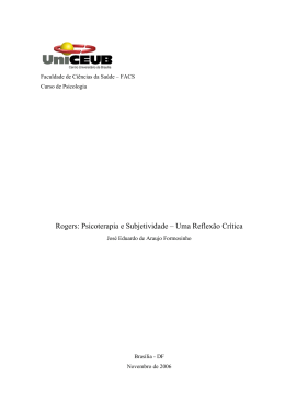 Rogers: Psicoterapia e Subjetividade – Uma Reflexão