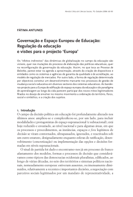 Governa&ccedil;&atilde;o e espa&ccedil;o europeu de educa&ccedil;&atilde;o