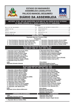 Di&aacute;rio n&ordm; 054 29/04/2010 - Assembleia Legislativa do Estado do