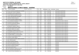 o resultado preliminar do concurso para técnico-administrativo.