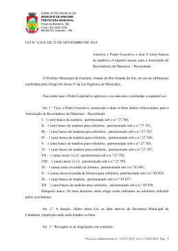 LEI N.&ordm; 6.024, DE 25 DE NOVEMBRO DE 2015. Autoriza o Poder