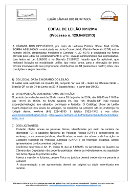 EDITAL DE LEIL&Atilde;O 001/2014 (Processo n. 129.649/2013)