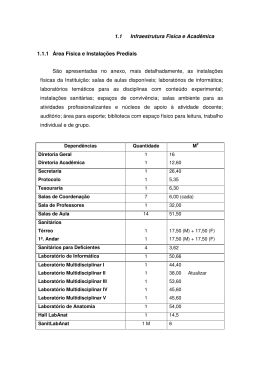 1.1 Infraestrutura F&iacute;sica e Acad&ecirc;mica 1.1.1 &Aacute;rea F&iacute;sica e Instala&ccedil;&otilde;es