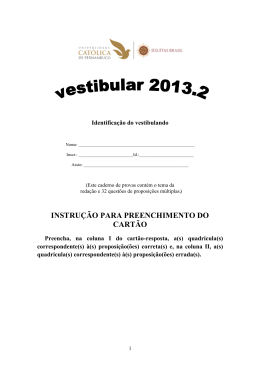 Prova e Gabarito Unicap 2013/2