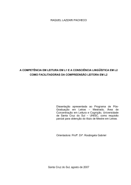 RAQUEL LAZZARI PACHECO A COMPET&Ecirc;NCIA EM