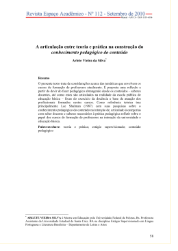 A articula&ccedil;&atilde;o entre teoria e pr&aacute;tica na constru&ccedil;&atilde;o do