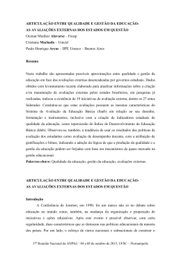 ARTICULA&Ccedil;&Atilde;O ENTRE QUALIDADE E GEST&Atilde;O DA EDUCA&Ccedil;&Atilde;O