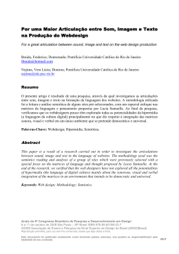 Por uma Maior Articula&ccedil;&atilde;o entre Som, Imagem e Texto na Produ&ccedil;&atilde;o