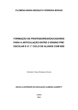 escolar e o 1.&ordm; ciclo de alunos com nee