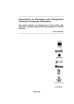 Instrumentos de Articula&ccedil;&atilde;o entre Planejamento