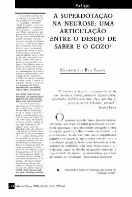 a superdota&ccedil;&atilde;o na neurose: uma articula&ccedil;&atilde;o entre o desejo