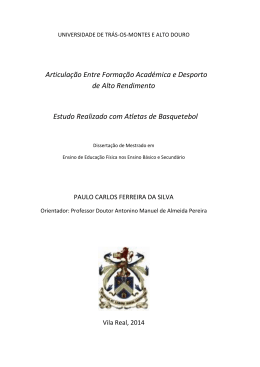 Articula&ccedil;&atilde;o Entre Forma&ccedil;&atilde;o Acad&eacute;mica e Desporto de Alto