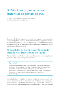 3. Princ&iacute;pios organizativos e inst&acirc;ncias de gest&atilde;o do SUS