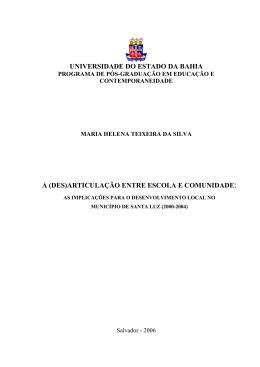 (des)articula&ccedil;&atilde;o entre escola e comunidade