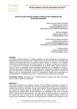 articula&ccedil;&atilde;o entre teoria e pr&aacute;tica na forma&ccedil;&atilde;o de arte