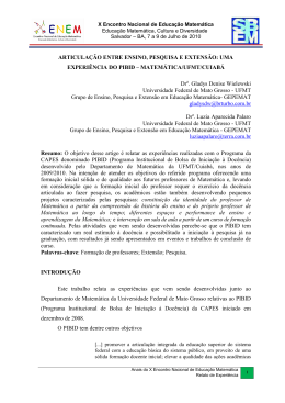 ARTICULA&Ccedil;&Atilde;O ENTRE ENSINO, PESQUISA E EXTENS&Atilde;O: UMA
