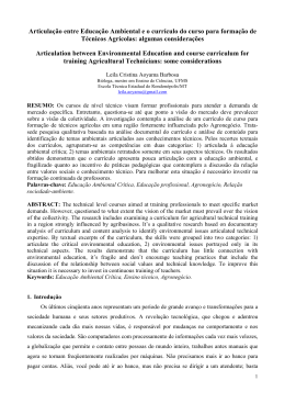 Articula&ccedil;&atilde;o entre Educa&ccedil;&atilde;o Ambiental e o curr&iacute;culo do