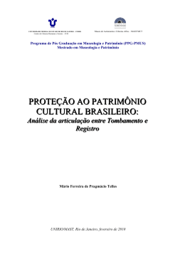 PROTEÇÃO AO PATRIMÔNIO CULTURAL - PPG-PMUS