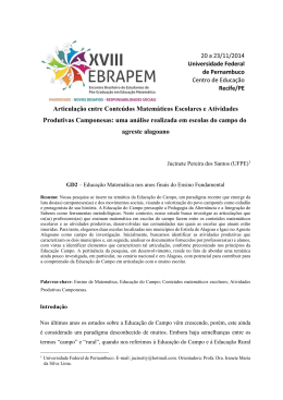Articula&ccedil;&atilde;o entre Conte&uacute;dos Matem&aacute;ticos Escolares e Atividades