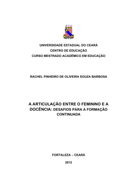 A ARTICULA&Ccedil;&Atilde;O ENTRE O FEMININO E A
