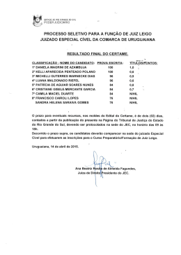Resultado Final - Disponibilizado em 15/04/2015