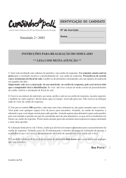 Simulado 2 &bull; 2003 - Cursinho da Poli