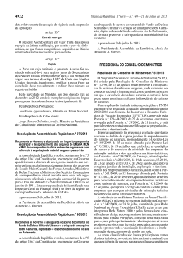 Resolu&ccedil;&atilde;o do Conselho de Ministros n.&ordm; 51/2015