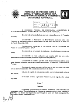 PROTOCOLO DE INTEN&Ccedil;&Otilde;ES ENTRE O CONSELHO