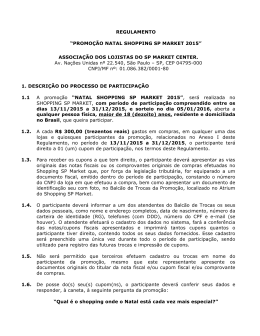 REGULAMENTO “PROMOÇÃO NATAL SHOPPING SP MARKET