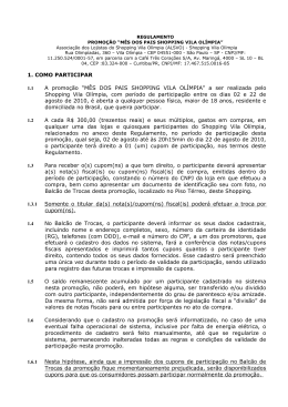 1. COMO PARTICIPAR A promo&ccedil;&atilde;o &ldquo;M&Ecirc;S DOS PAIS SHOPPING