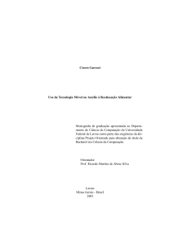 Uso da Tecnologia M&oacute;vel no Aux&iacute;lio &agrave; Reeduca&ccedil;&atilde;o Alimentar