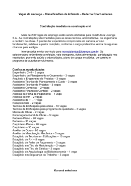 Vagas de emprego &ndash; Classificad&otilde;es de A Gazeta