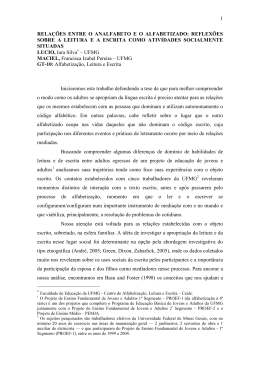 1 RELA&Ccedil;&Otilde;ES ENTRE O ANALFABETO E O ALFABETIZADO