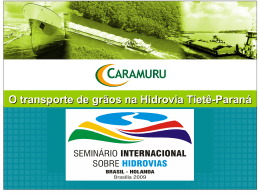 transporte de grãos na Hidrovia Tietê-Paraná