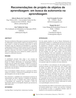 Recomenda&ccedil;&otilde;es de projeto de objetos de aprendizagem: em busca