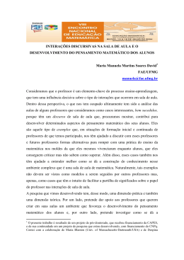intera&ccedil;&otilde;es discursivas na sala de aula e o desenvolvimento