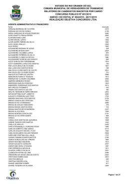 Anexo I - Relat&oacute;rio de Candidatos Inscritos por Cargo