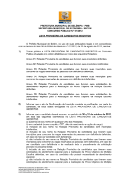 secon concurso público n.º 01/2012 lista provisóri