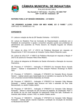 roteiro da 29&ordf; sessao ordinaria / data
