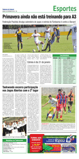 Primavera ainda n&atilde;o est&aacute; treinando para A3