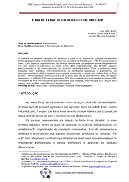 &Eacute; DIA DE FEIRA: QUEM QUISER PODE CHEGAR!