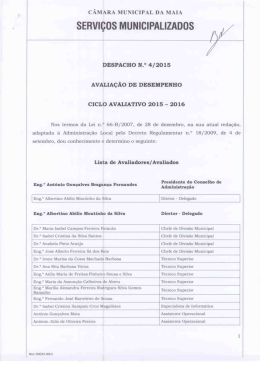 Despacho n.º 4 Ciclo Avaliativo 2015 - 2016