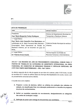 Ata nº 1 - Serviços Municipalizados de Loures