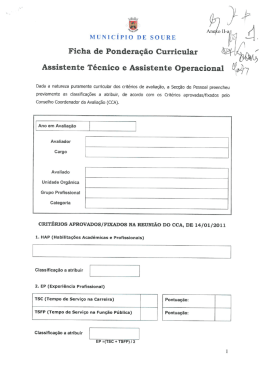 Ficha de Ponderação Curricular