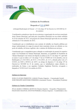 Gabinete da Presid&ecirc;ncia Despacho n&deg; L z-A /2015
