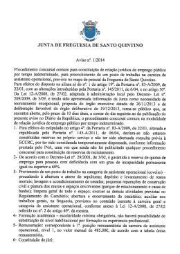 Processo Concursal a tempo indeterminado