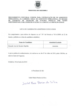 FREGUESIA DE GEÂNDoLA PROCEDIMENTO CONCURSAL